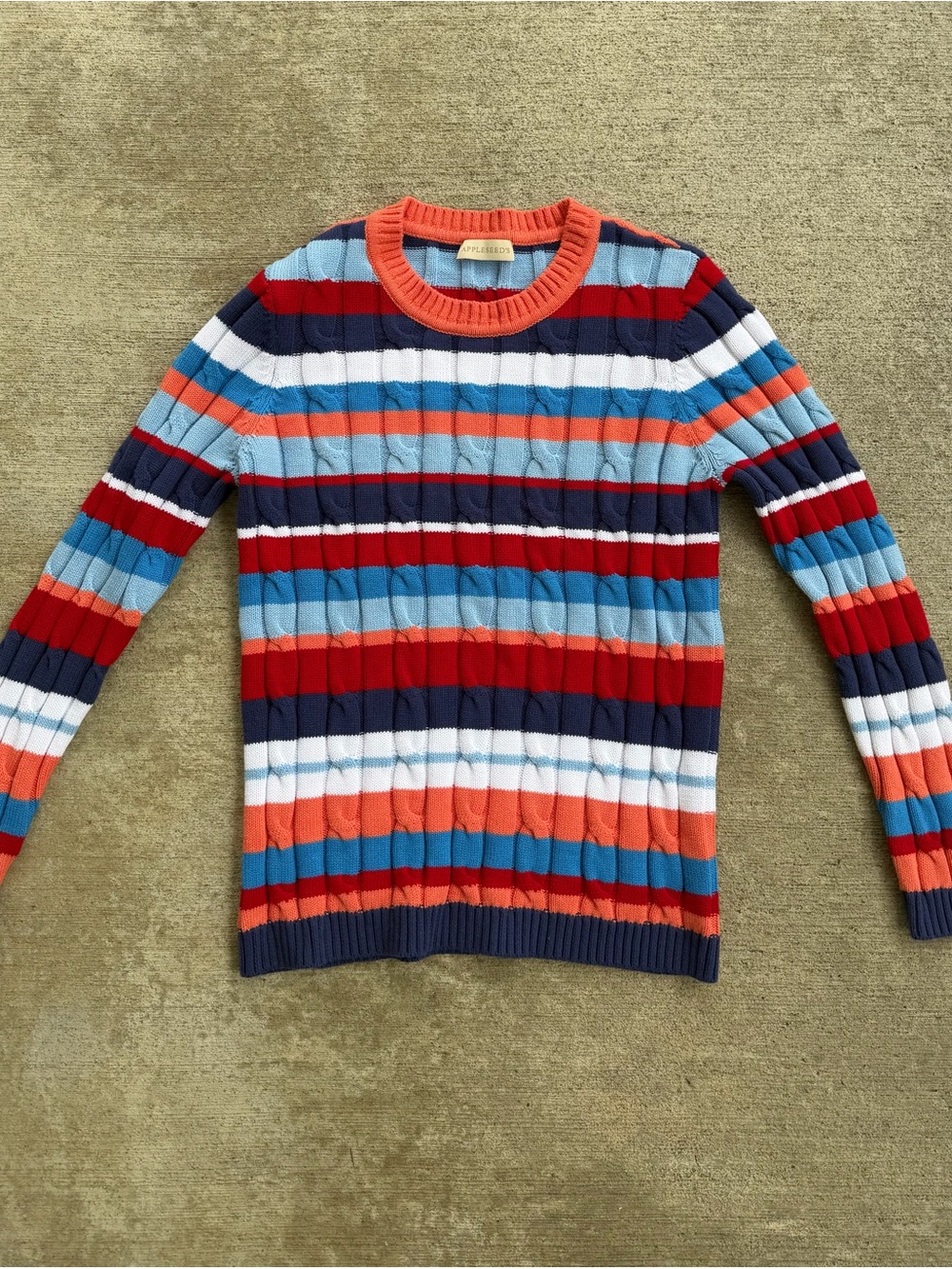 Appleseed’s Women’s Cable Knit Sweater Cotton Multicolored Size M? * See Measure
